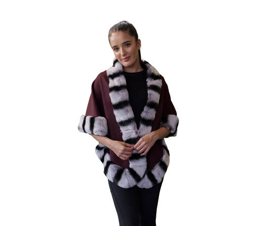 Burgundy Rex Poncho | ma-vie.in