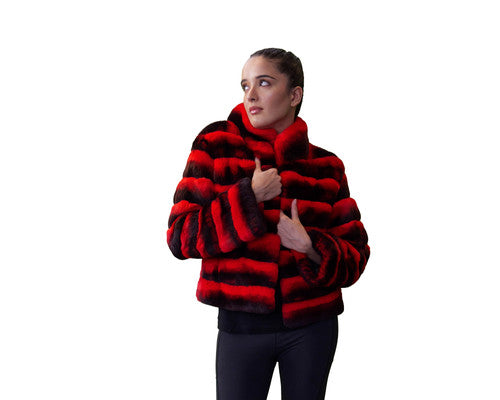 Red & Black Rex Jacket With Detachable Sleeves | ma-vie.in