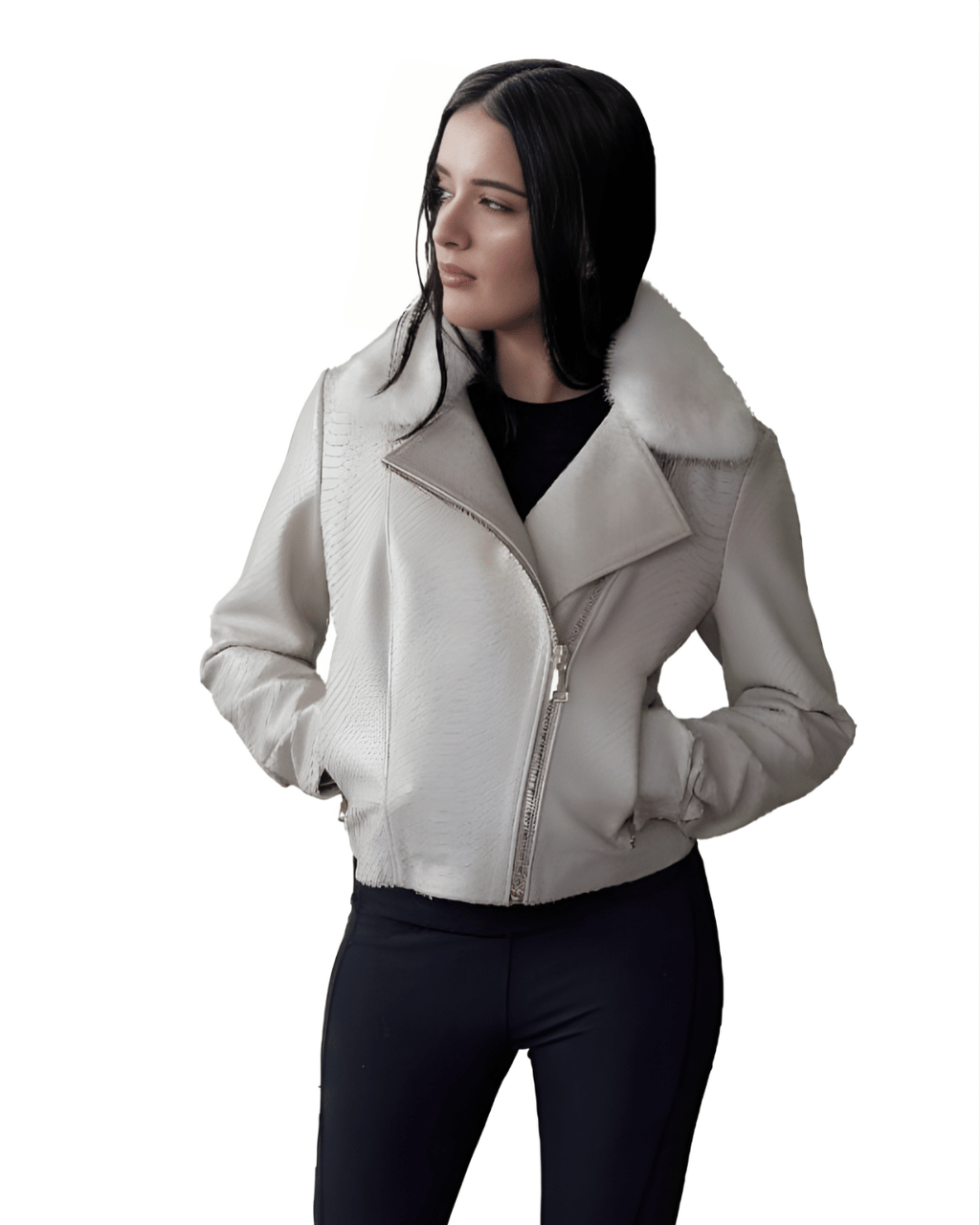 Ivory Leather Jacket