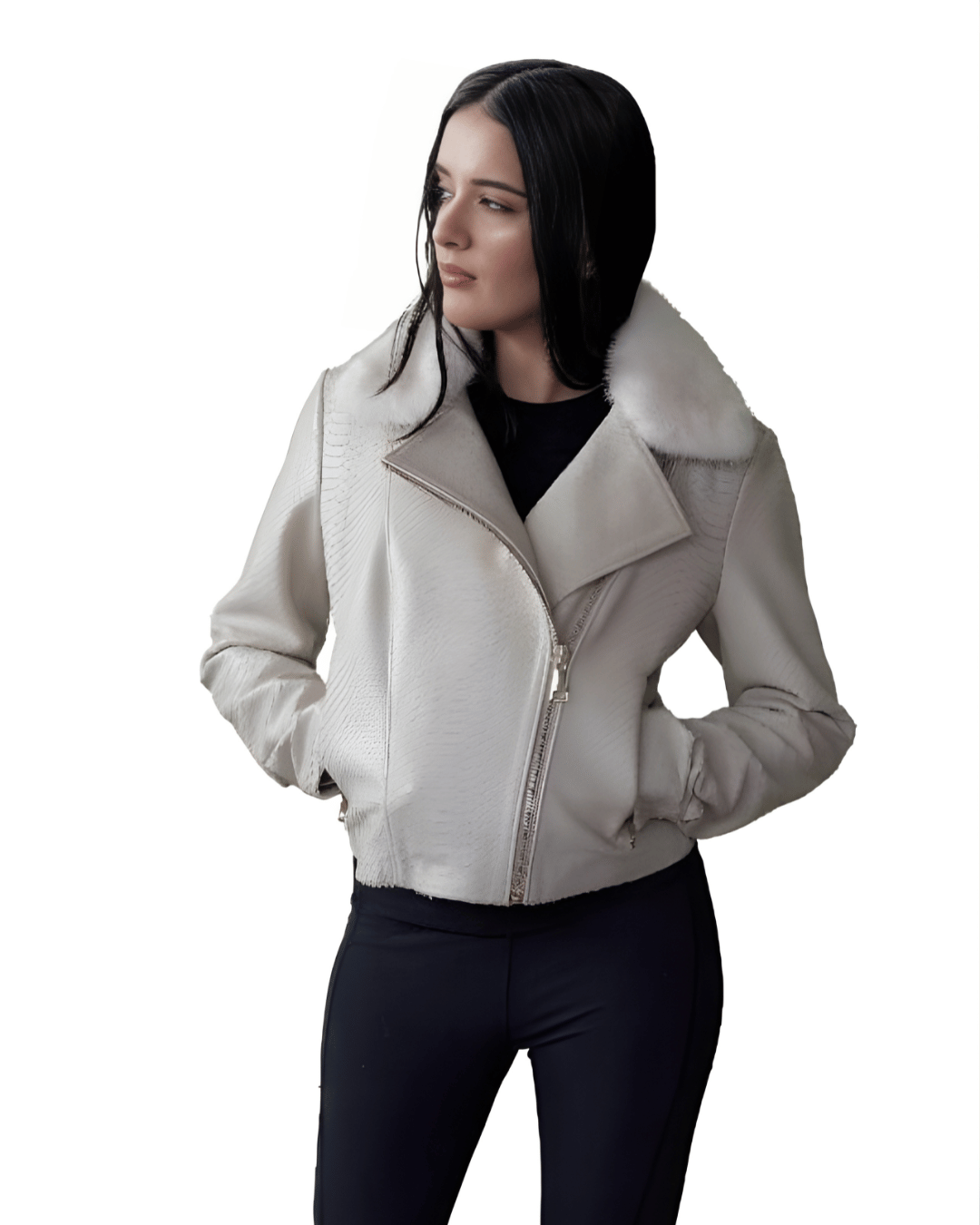 Ivory Leather Jacket