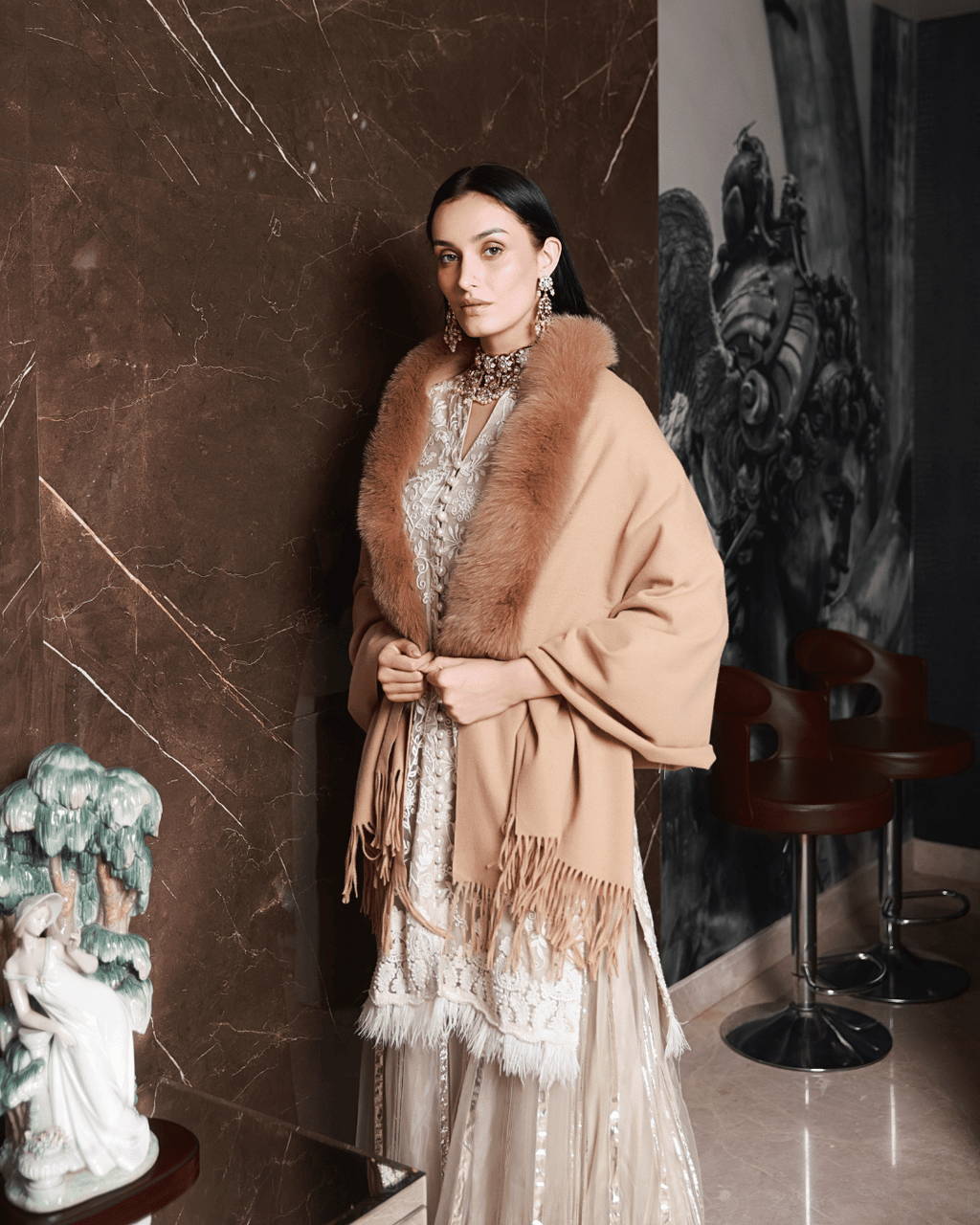 Brown Cashmere Shawl