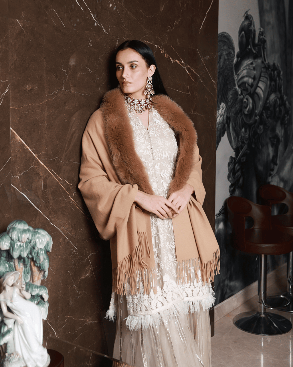 Brown Cashmere Shawl