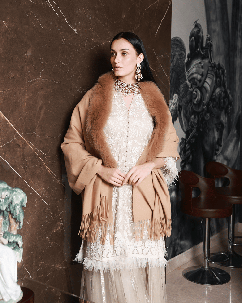 Brown Cashmere Shawl