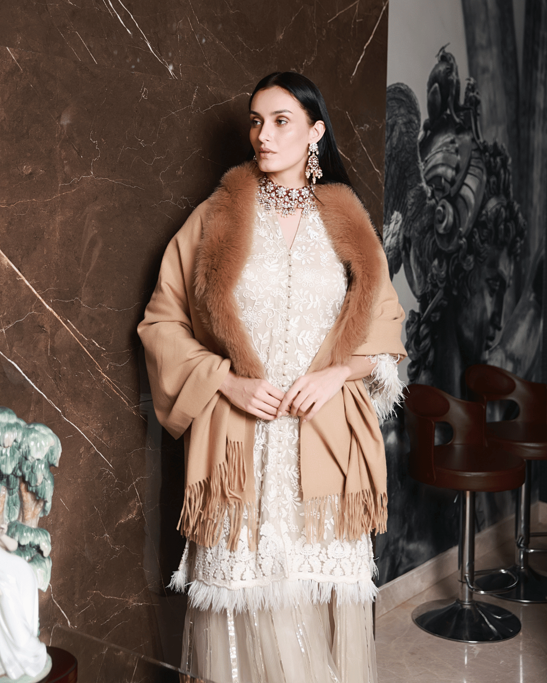 Brown Cashmere Shawl