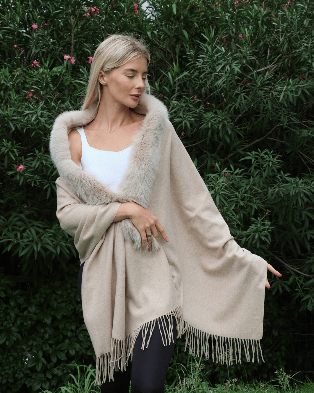 Beige Cashmere Shawl