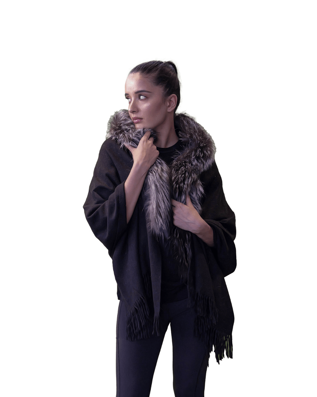Black Arjante Cashmere Shawl
