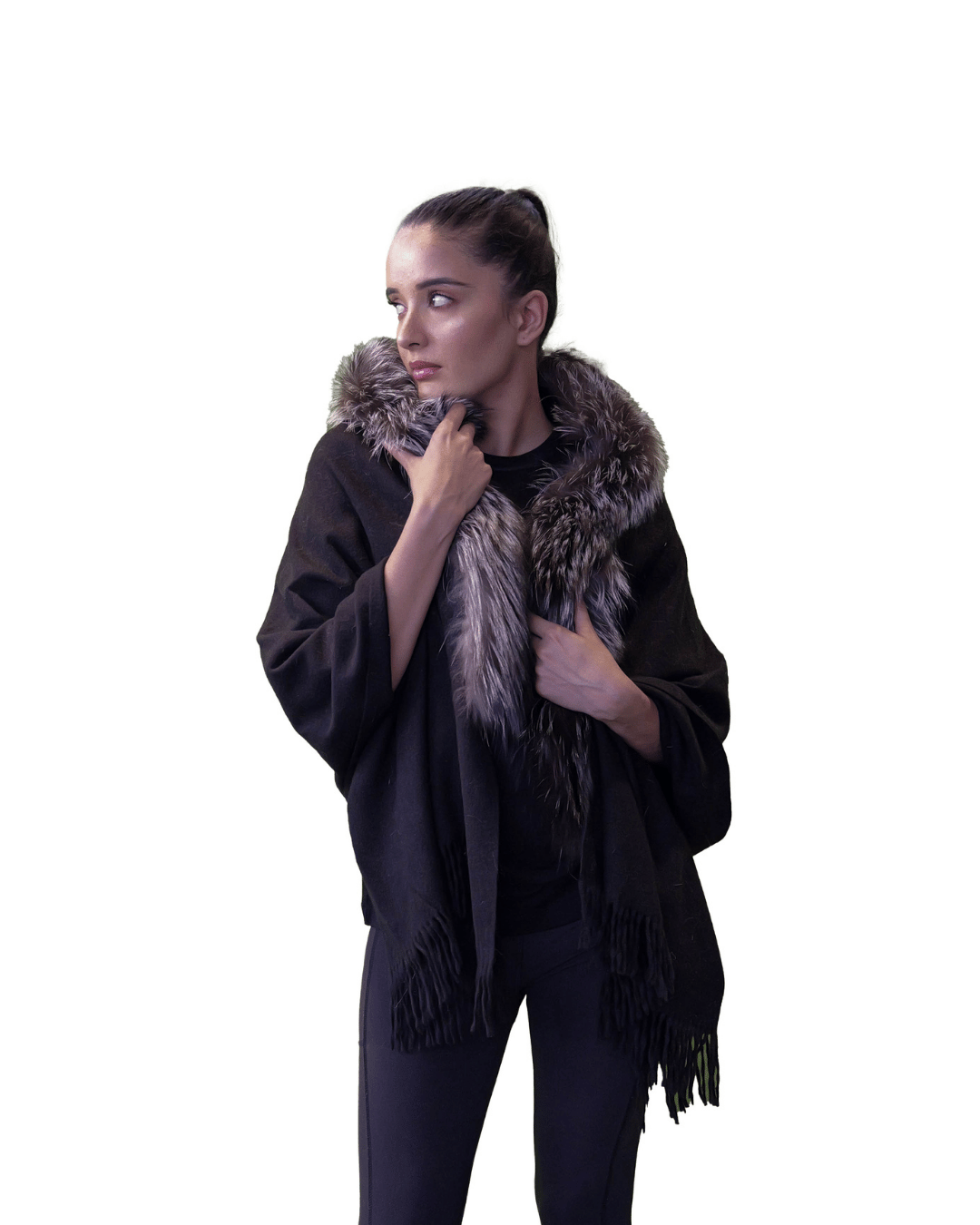 Black Arjante Cashmere Shawl