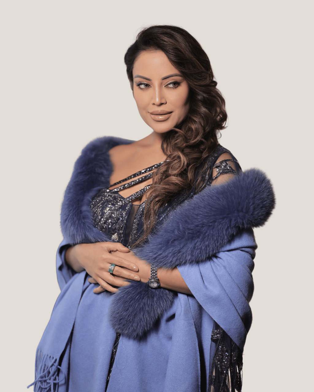 Dusty Blue Cashmere Shawl