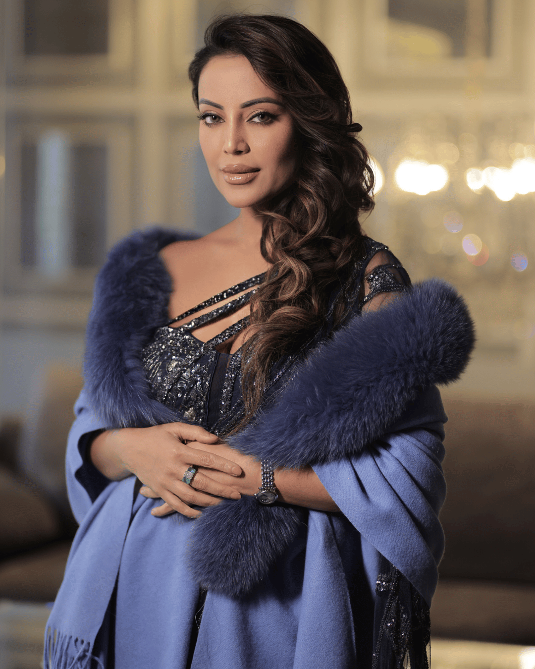 Dusty Blue Cashmere Shawl