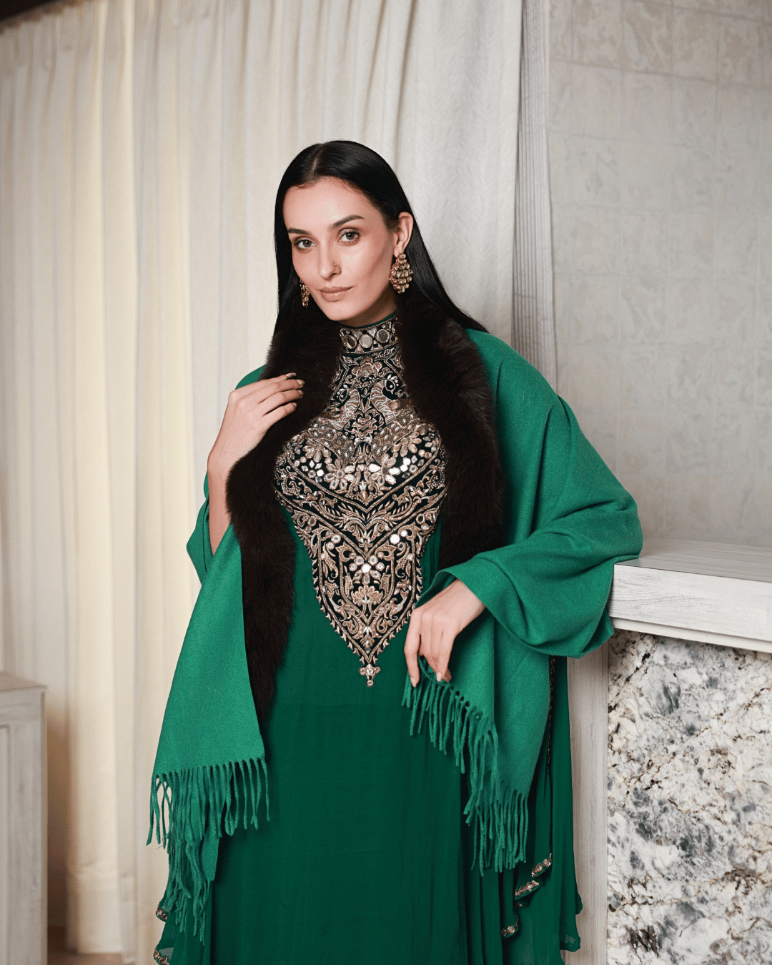 Green Cashmere Shawl