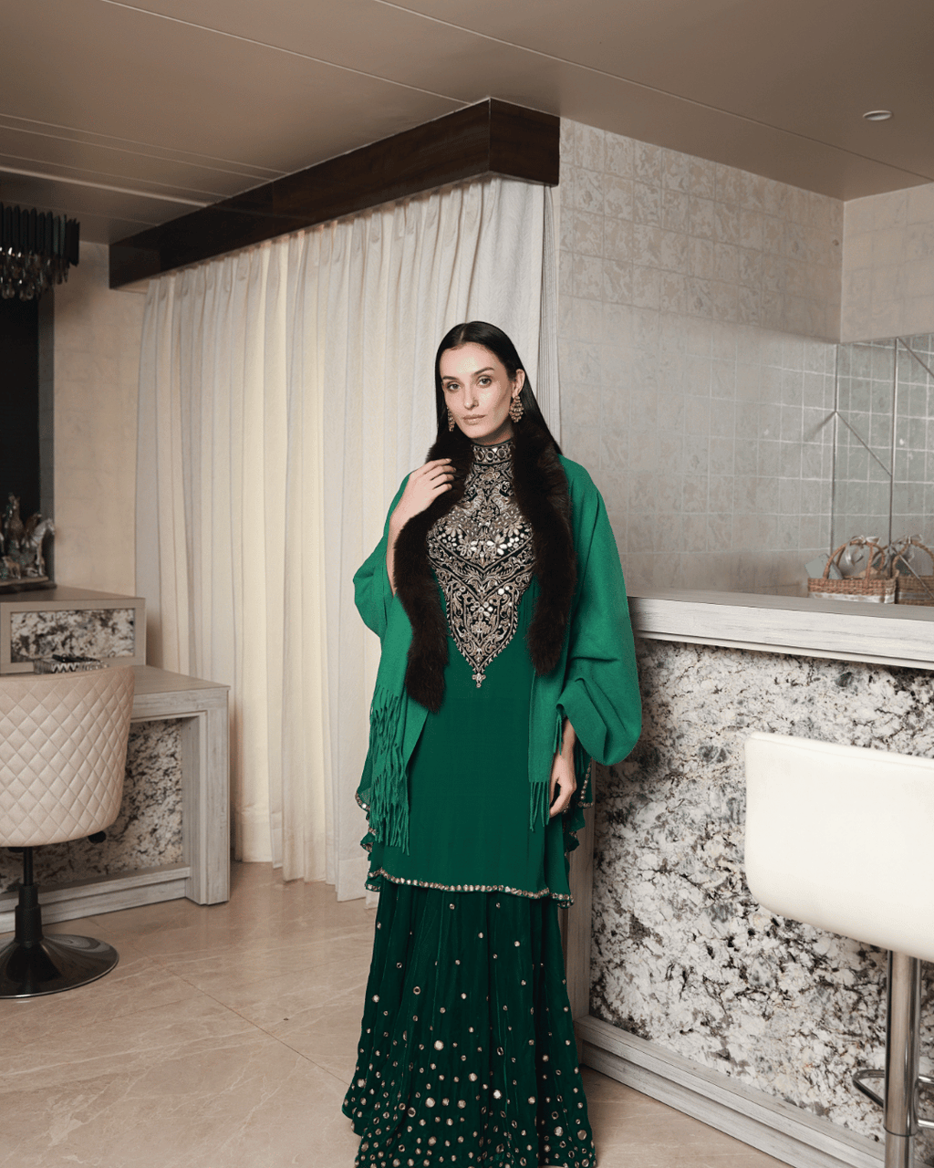 Green Cashmere Shawl