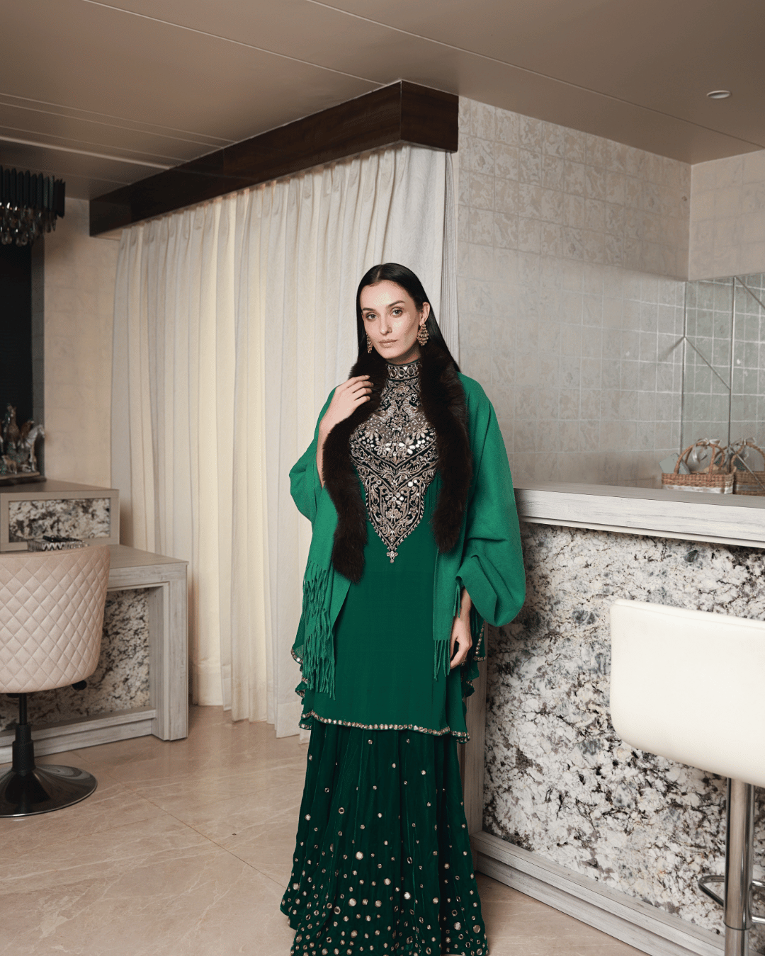 Green Cashmere Shawl