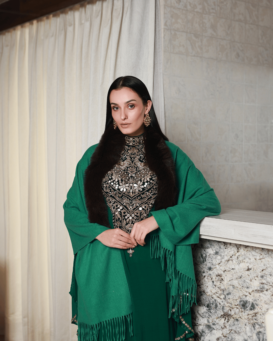 Green Cashmere Shawl