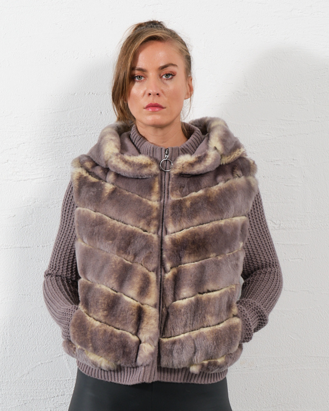 Honey Yellow Knitwear Hooded