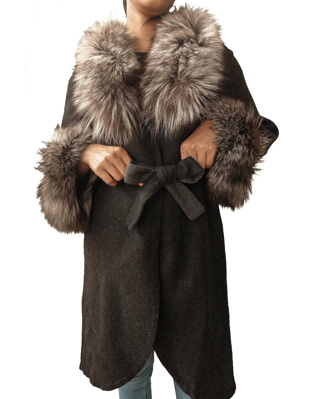 Long Cashmere Coat with Arjante Collar