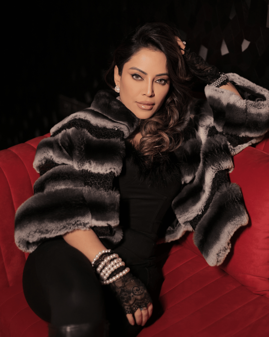 Black & White Bolero with Sequins