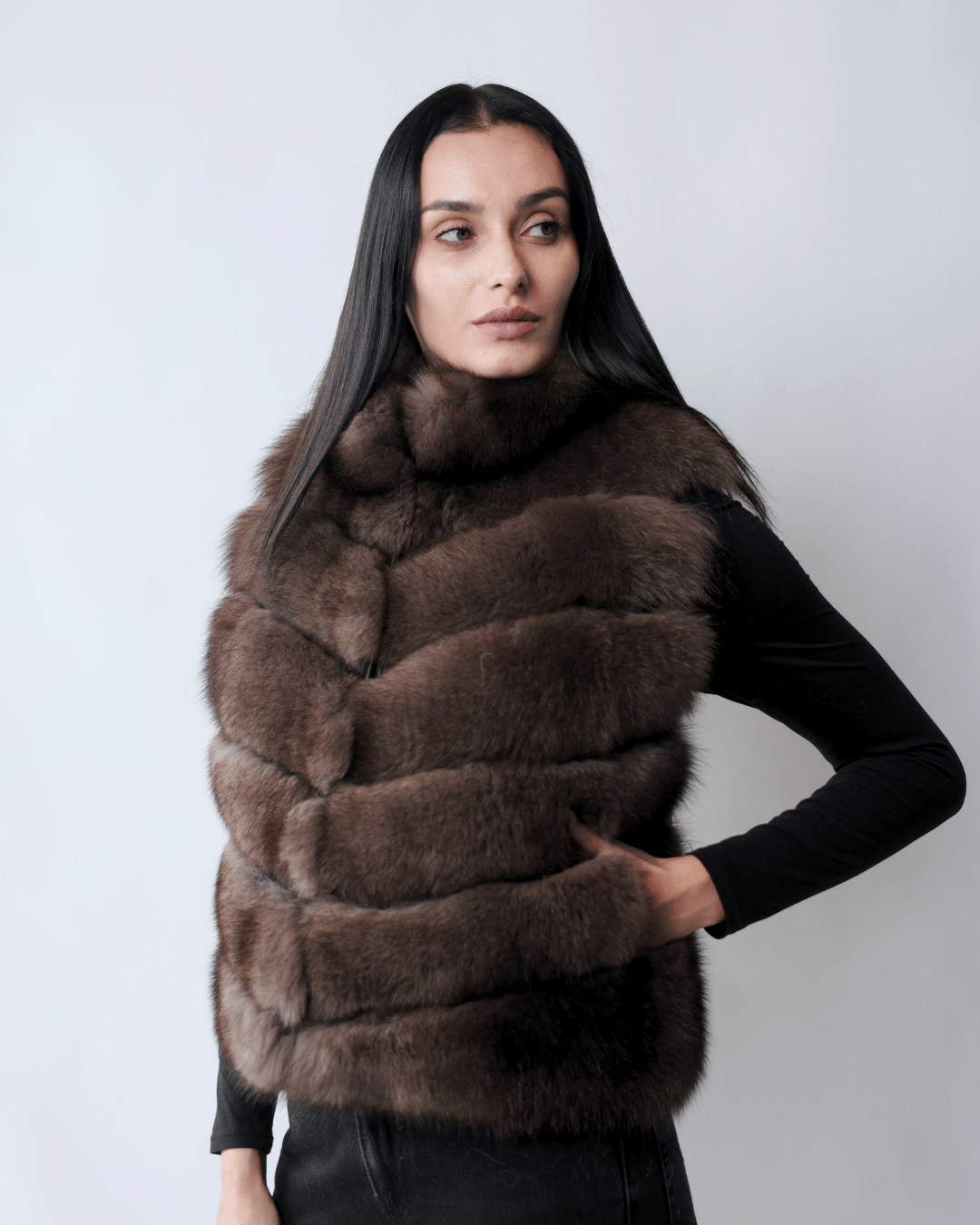 Brown Vest With Leather