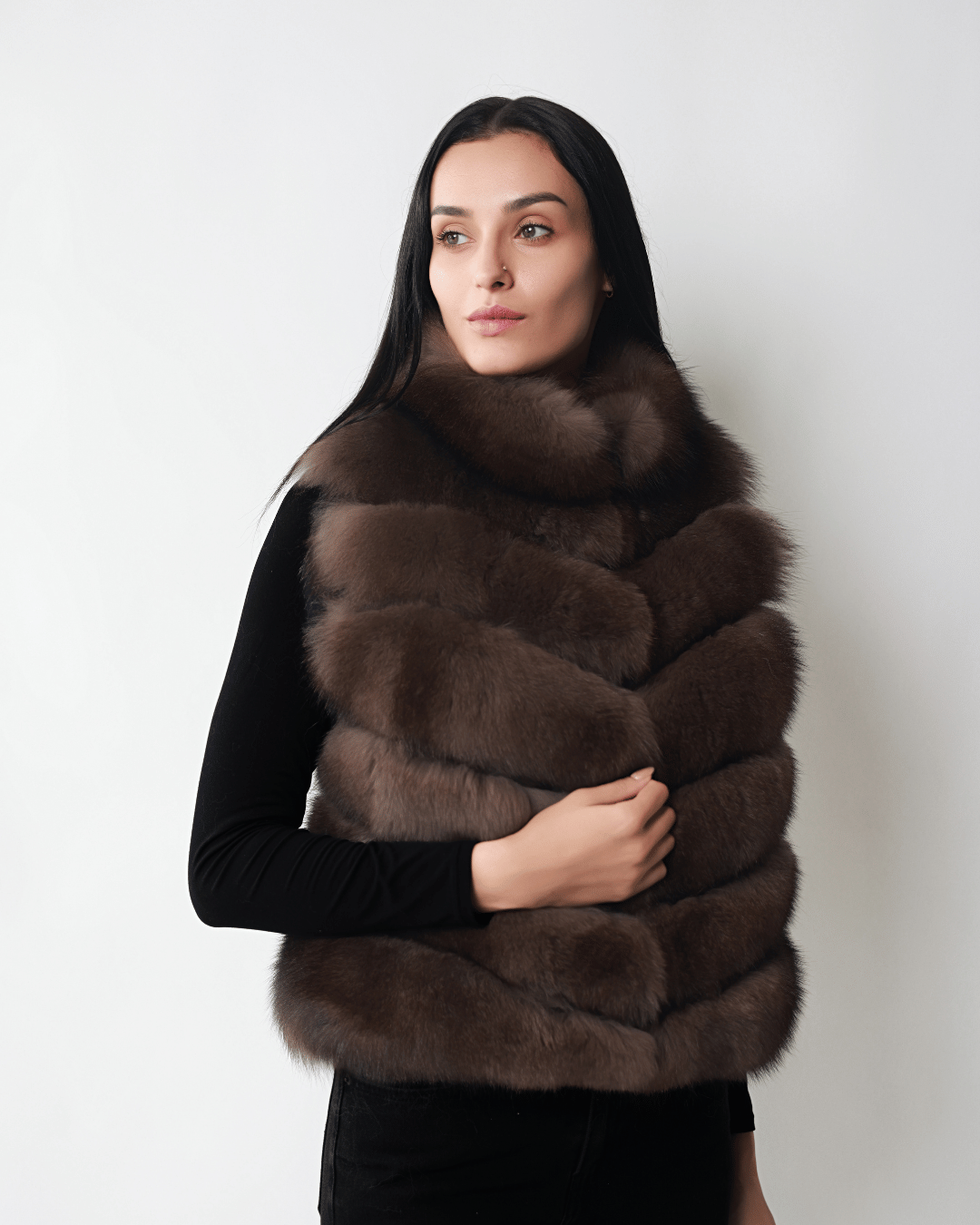 Brown Vest With Leather