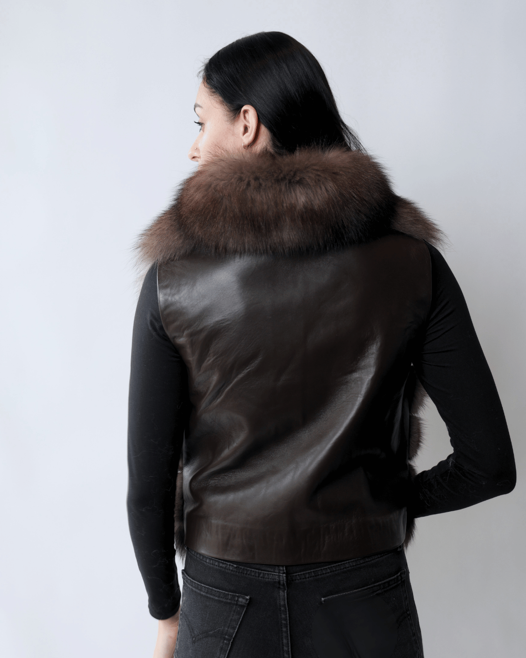 Brown Vest With Leather