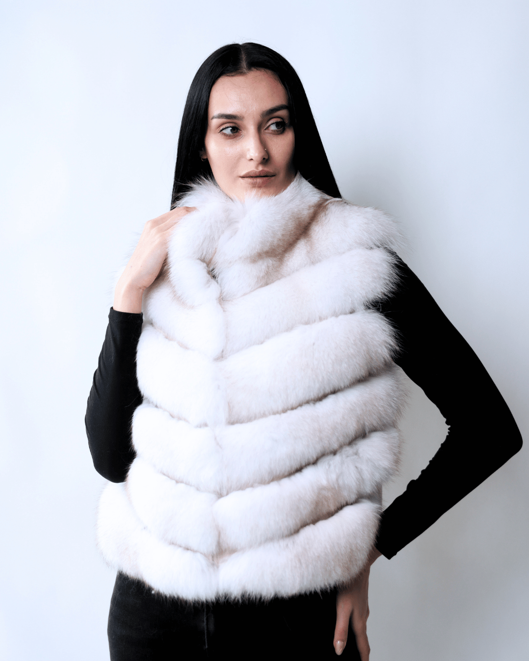 White Vest With Leather