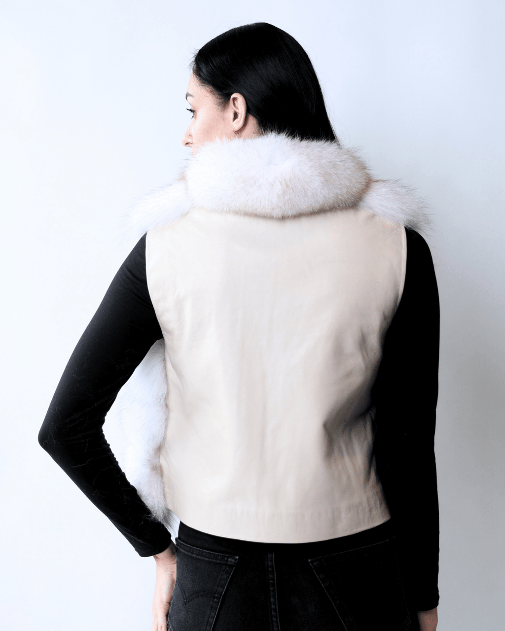 White Vest With Leather