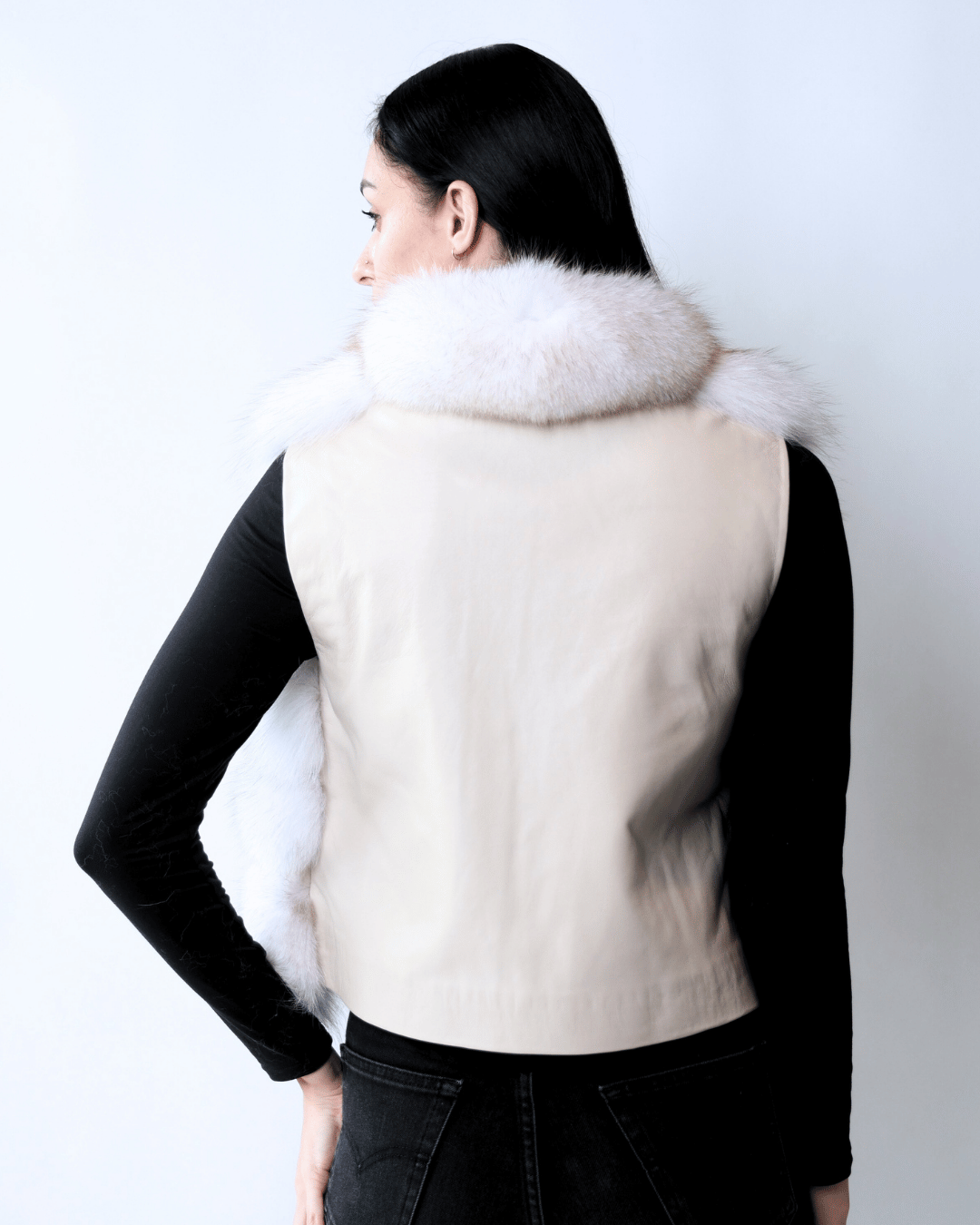 White Vest With Leather