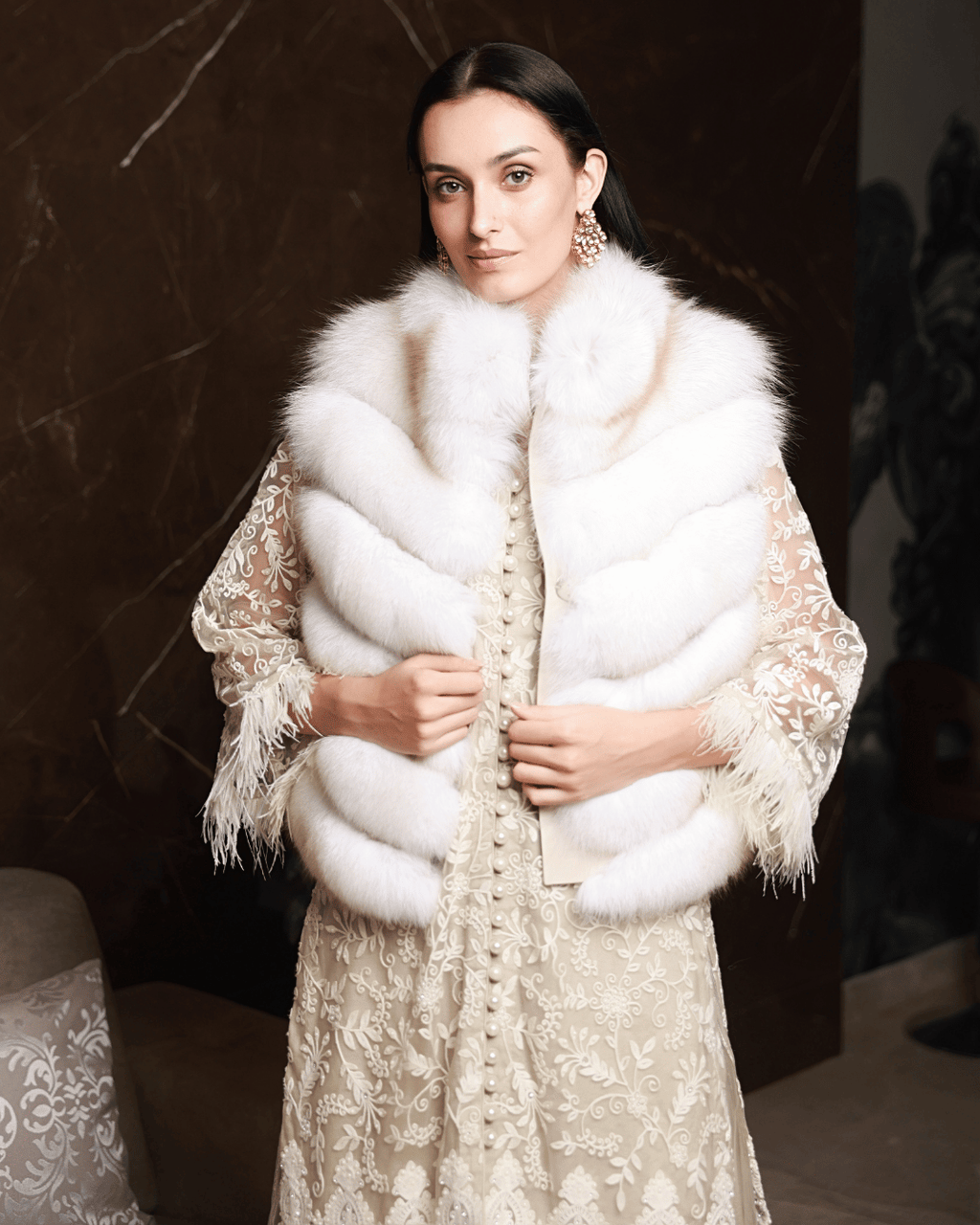 White Vest With Leather