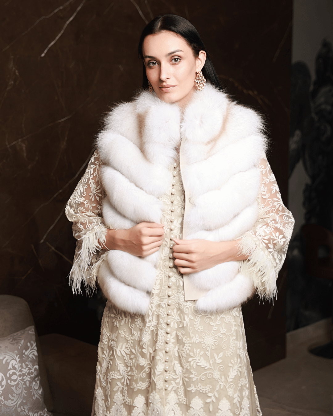 White Vest With Leather