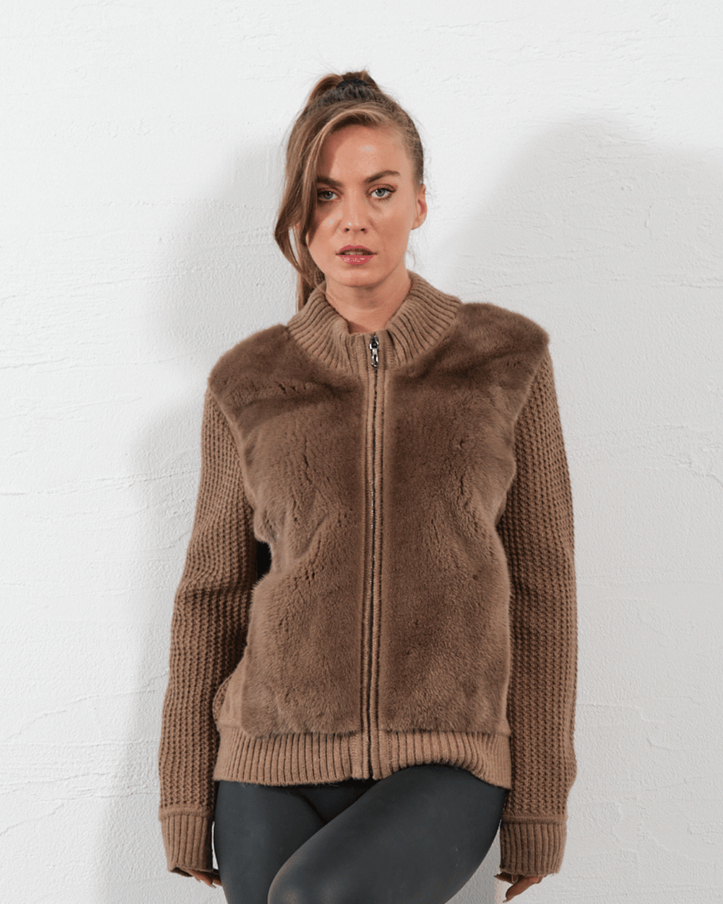 Brown Knitwear Jacket