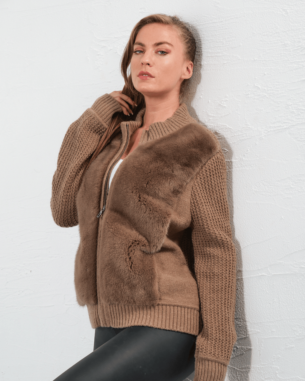 Brown Knitwear Jacket