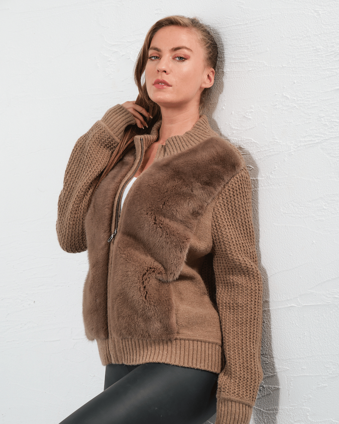 Brown Knitwear Jacket