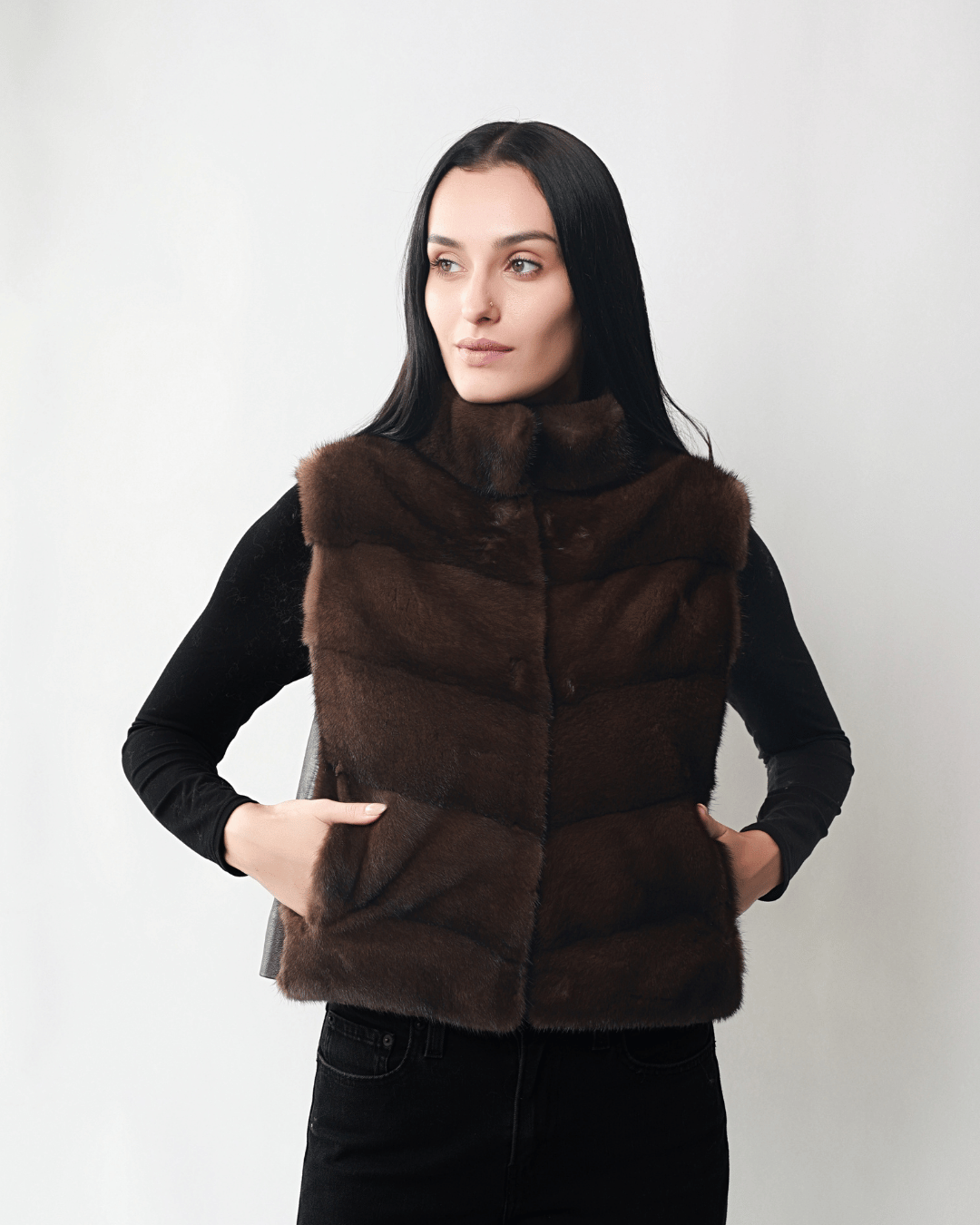 Brown Vest With Leather