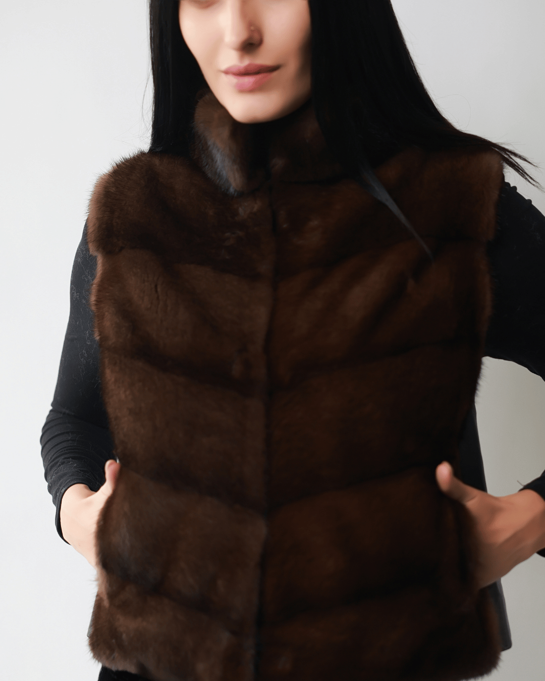 Brown Vest With Leather