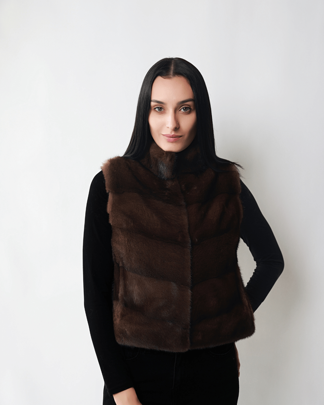 Brown Vest With Leather