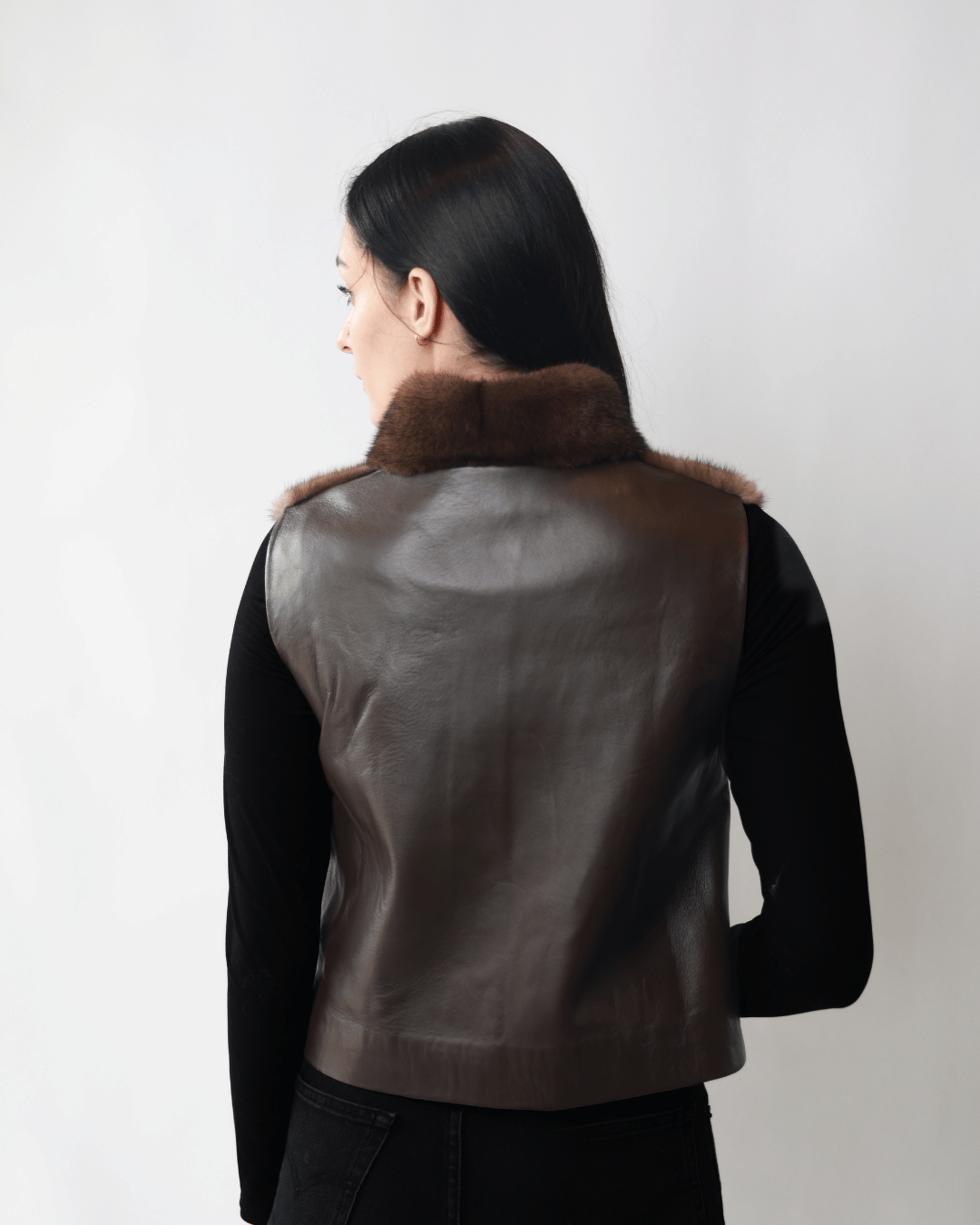 Brown Vest With Leather