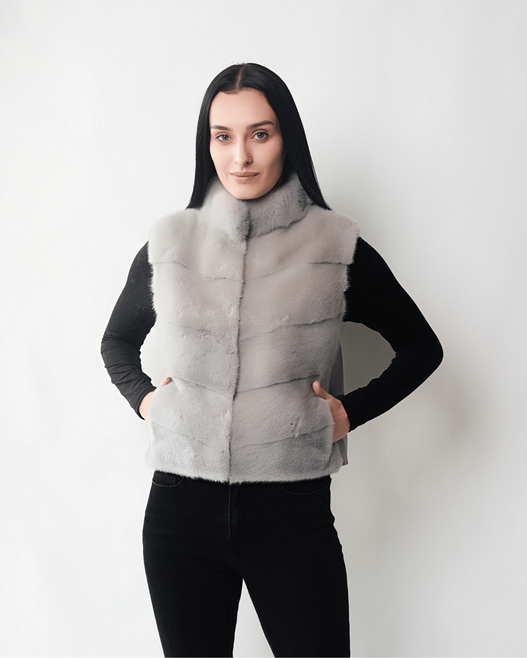 Grey Vest With Leather