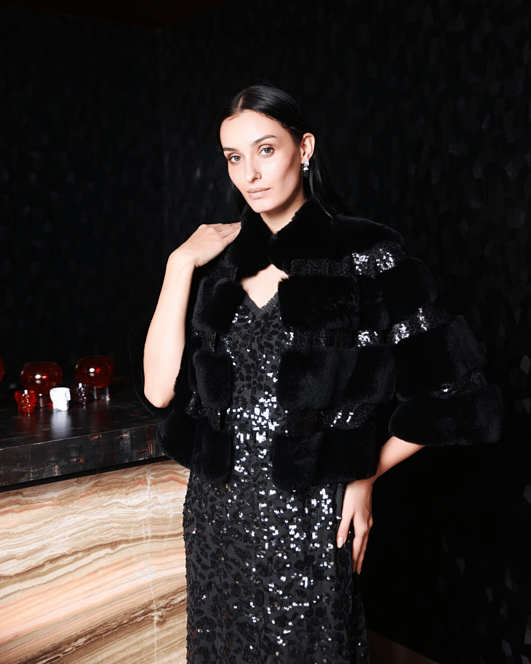 Black Bolero with Sequins