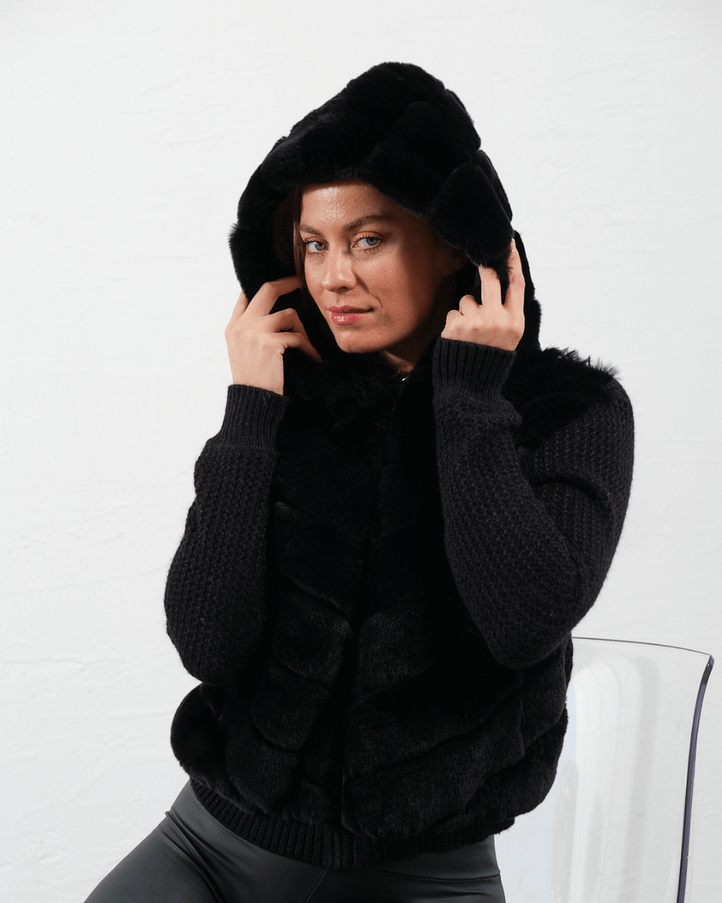 Black Knitwear Jacket