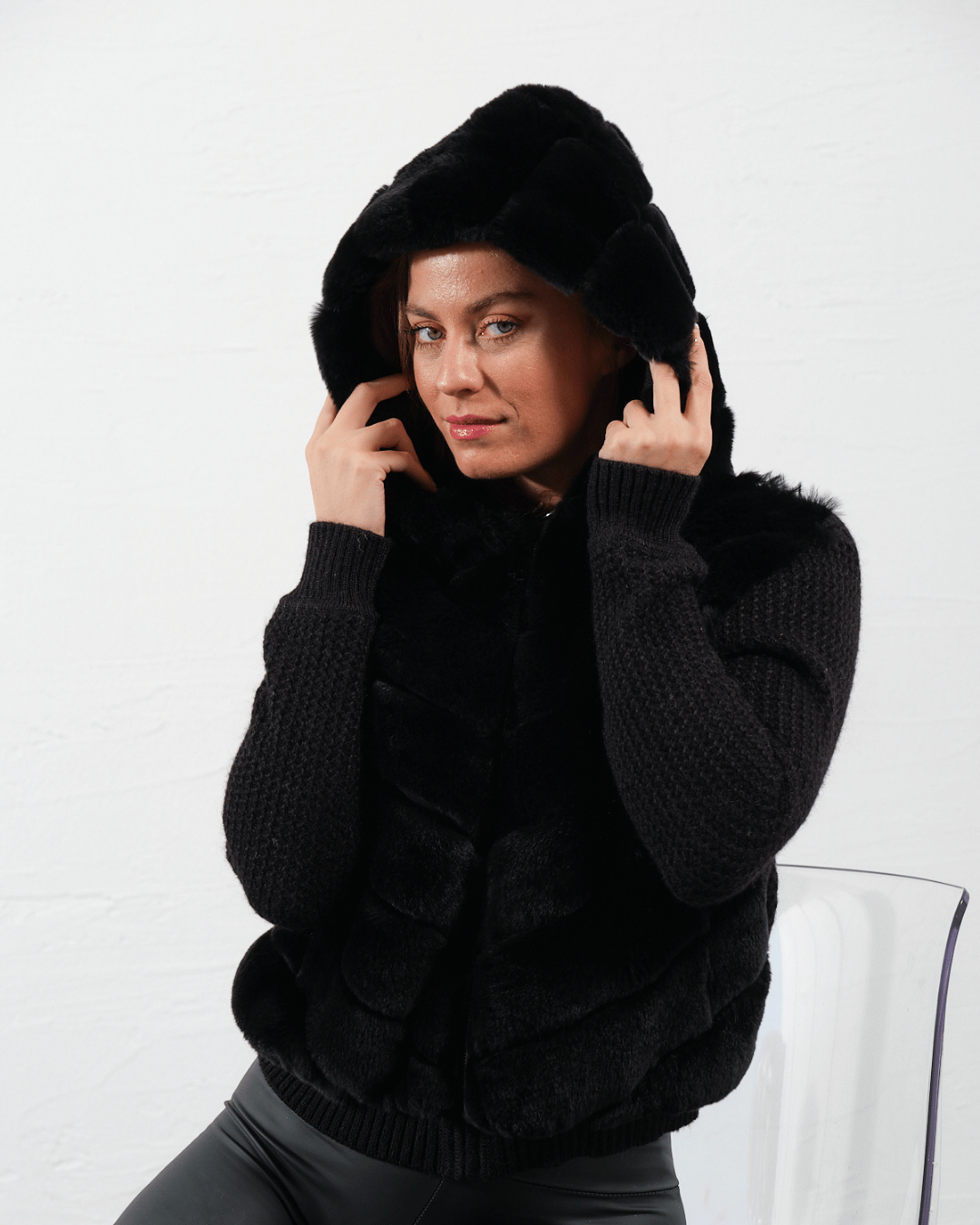 Black Knitwear Jacket