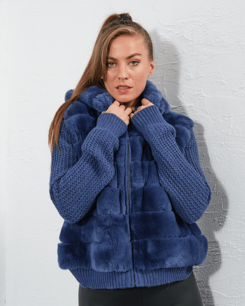 Blue Knitwear Jacket