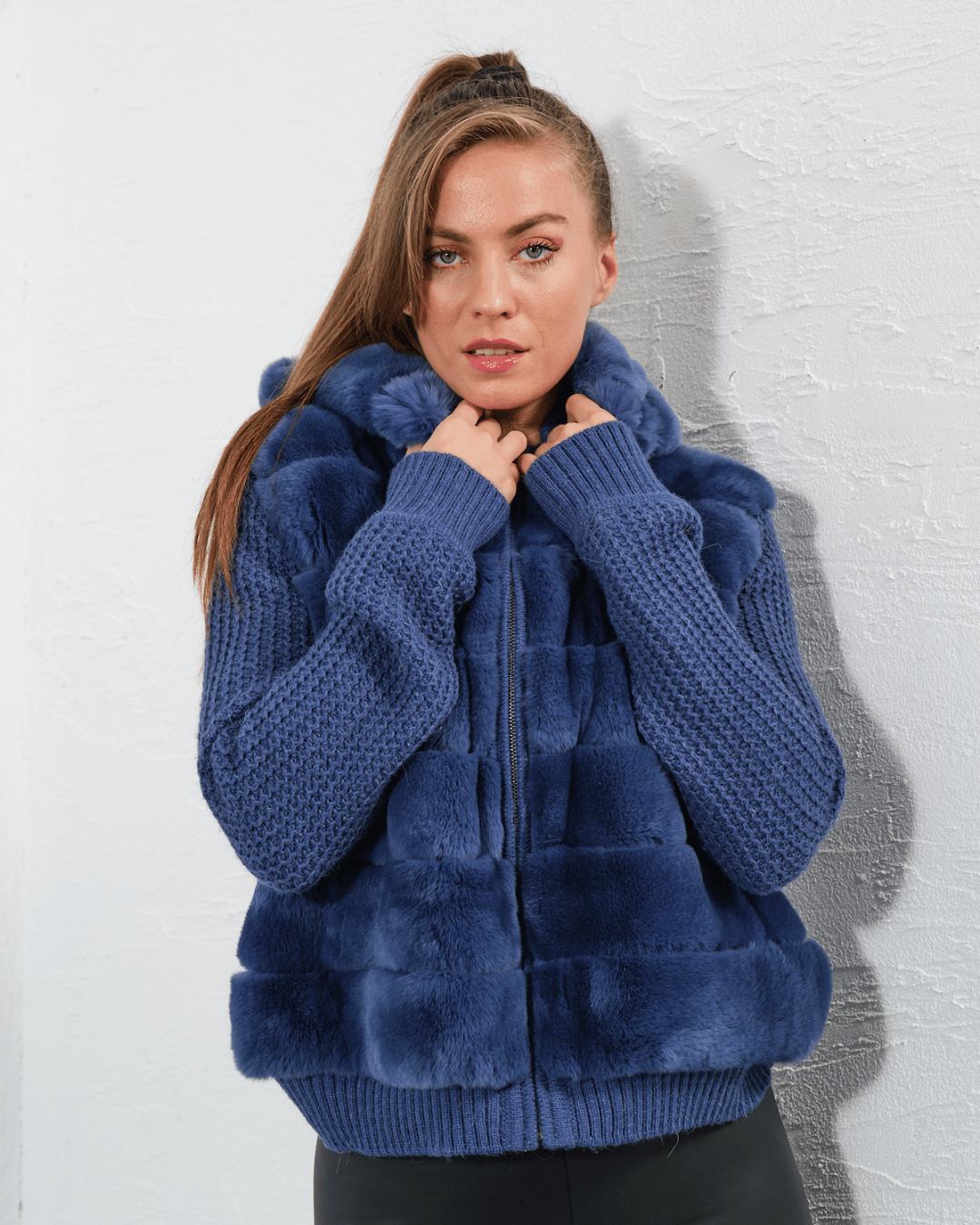 Blue Knitwear Jacket