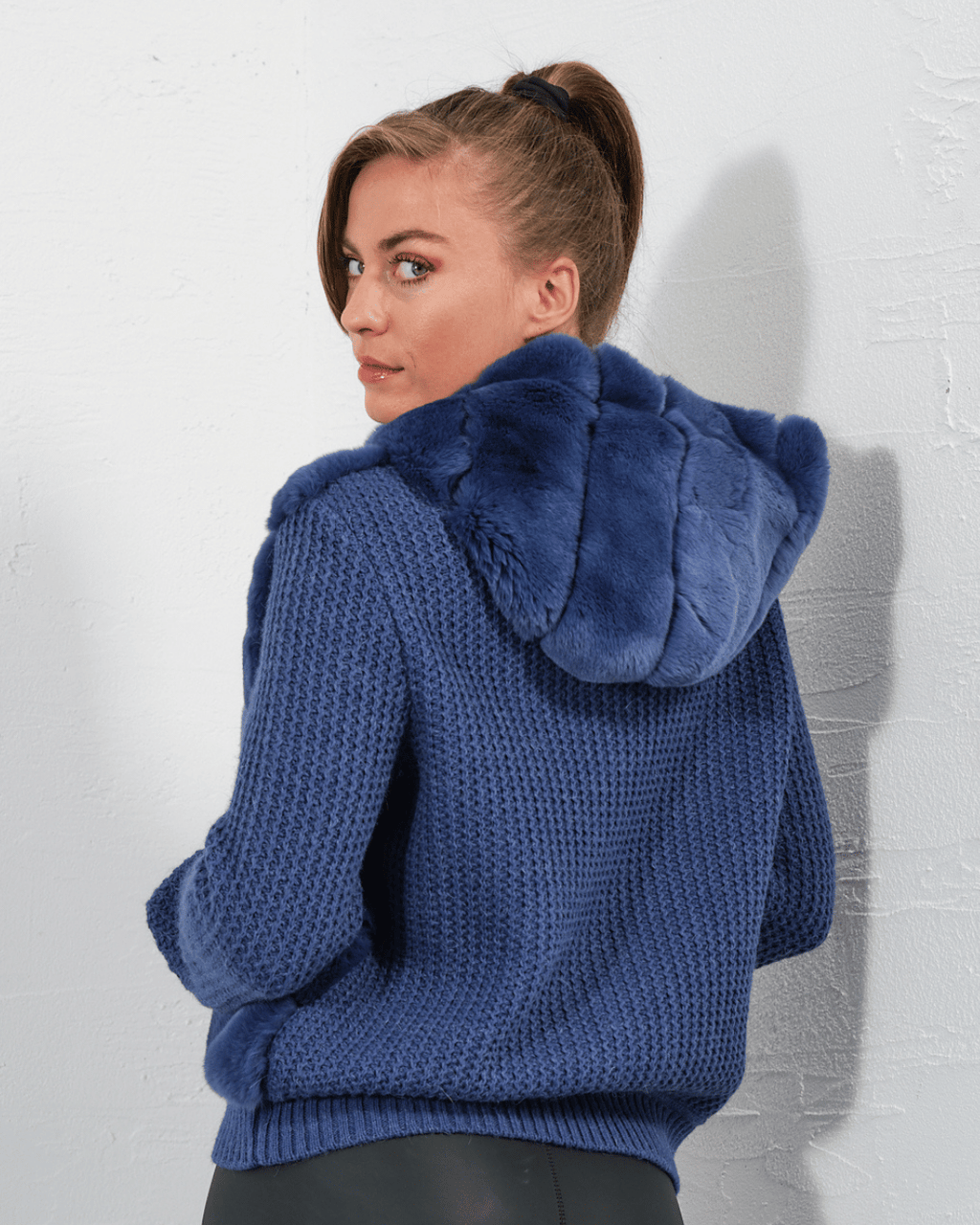 Blue Knitwear Jacket