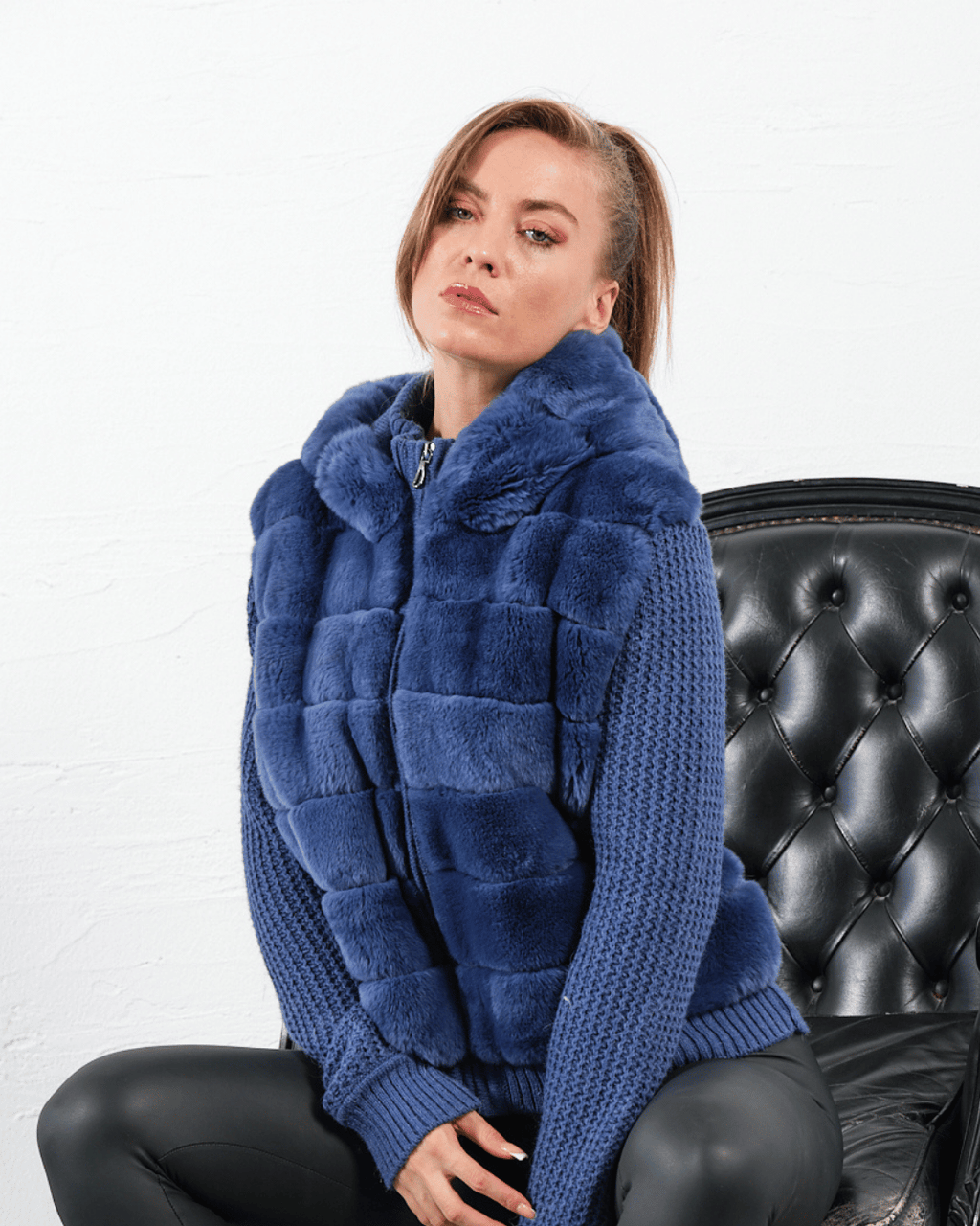 Blue Knitwear Jacket