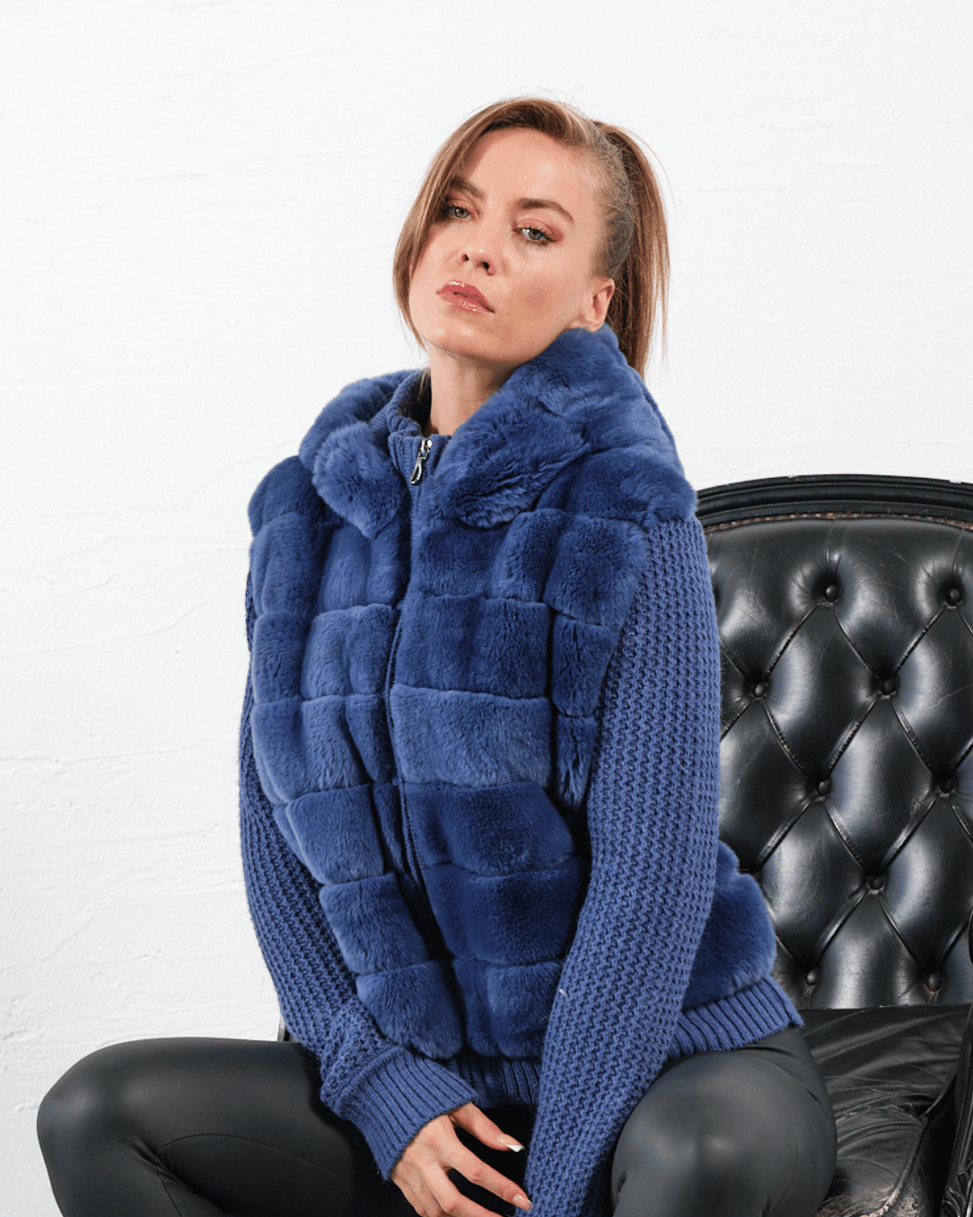 Blue Knitwear Jacket