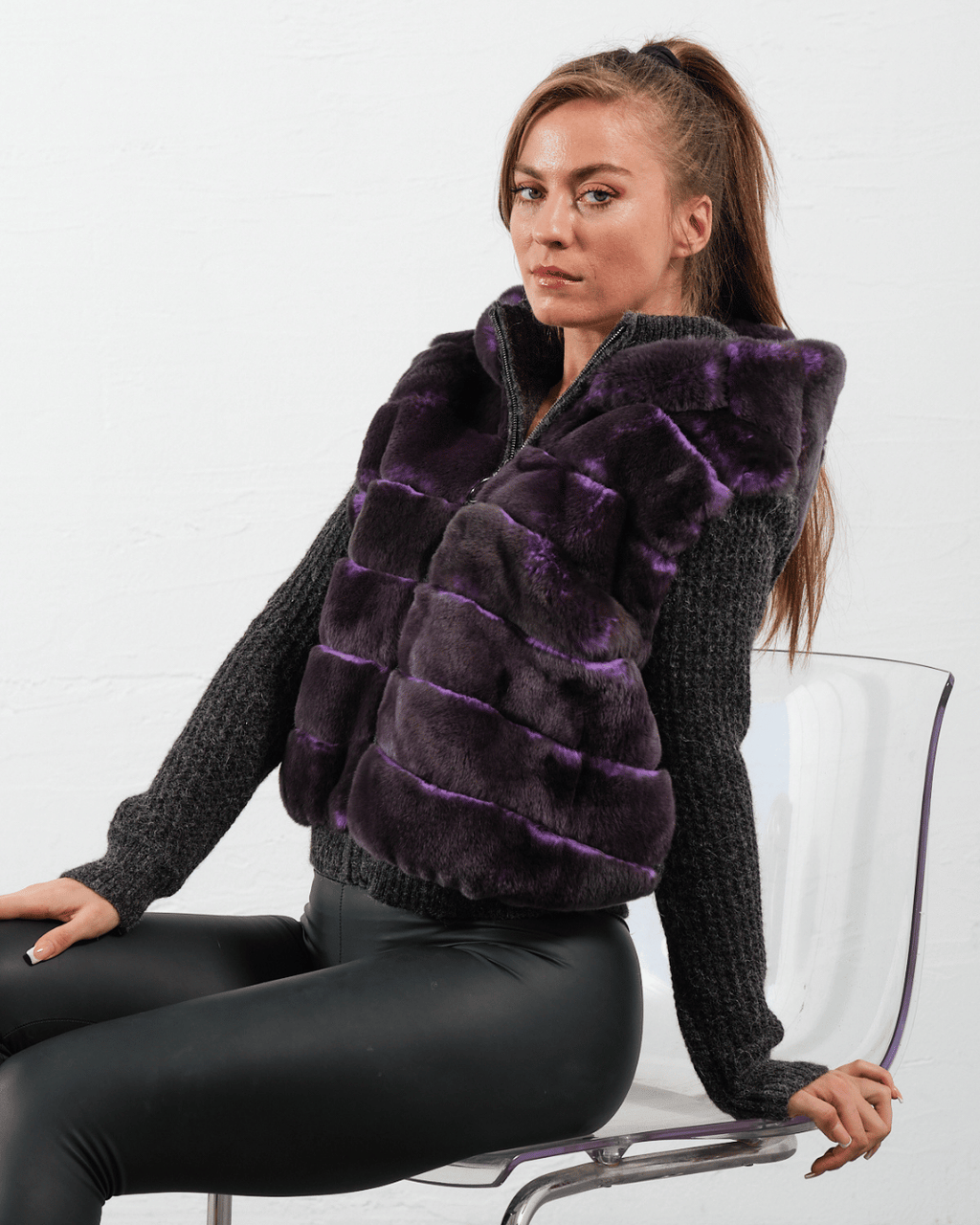 Purple Knitwear Jacket