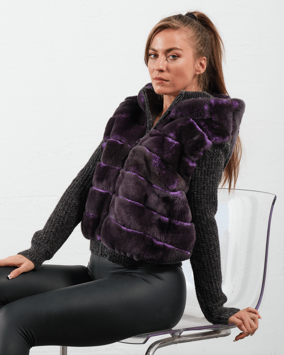Purple Knitwear Jacket