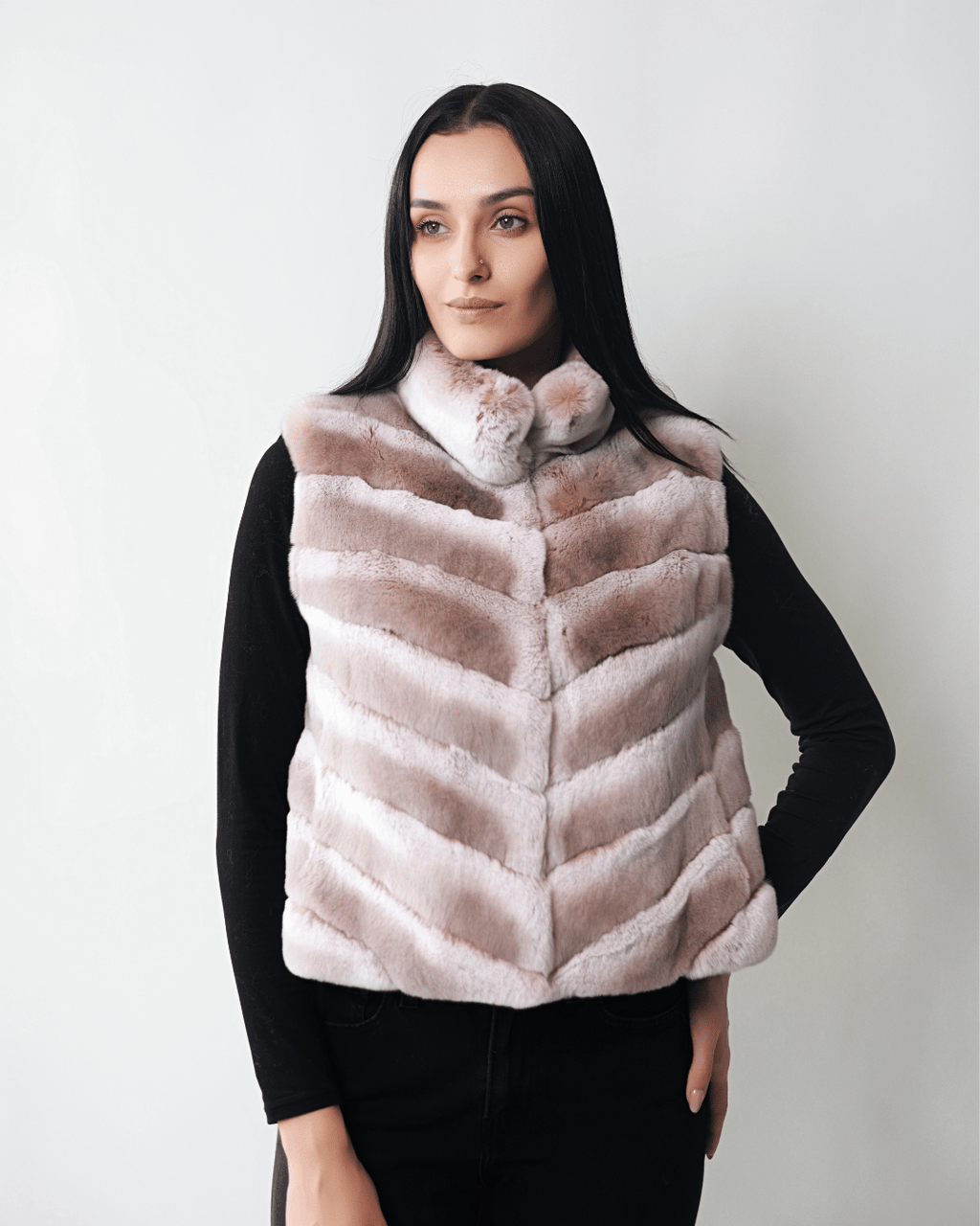 Beige Vest With Leather