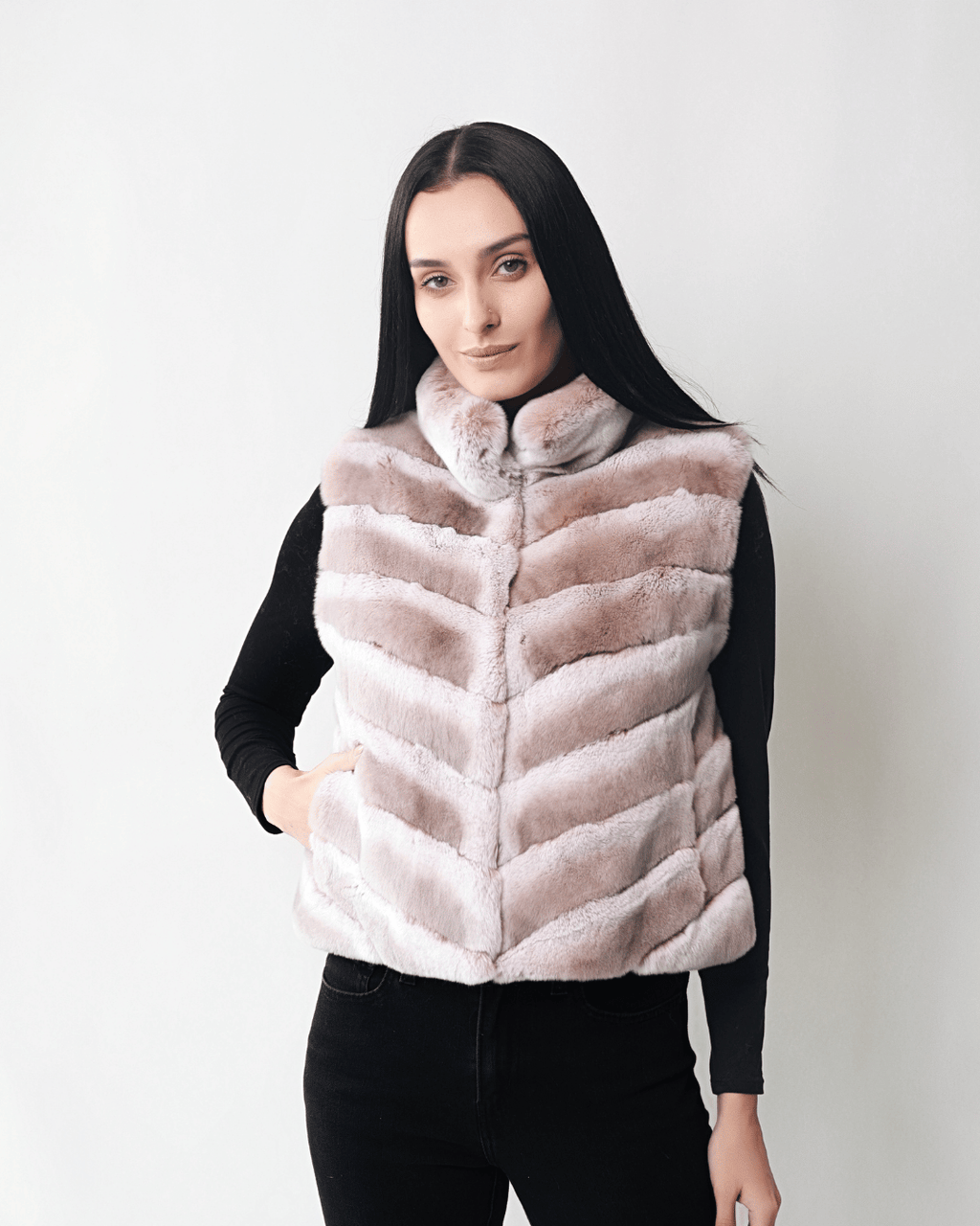 Beige Vest With Leather