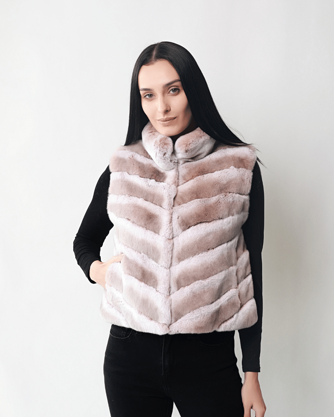 Beige Vest With Leather