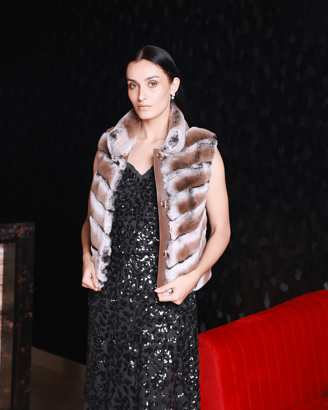 Brown Vest With Leather